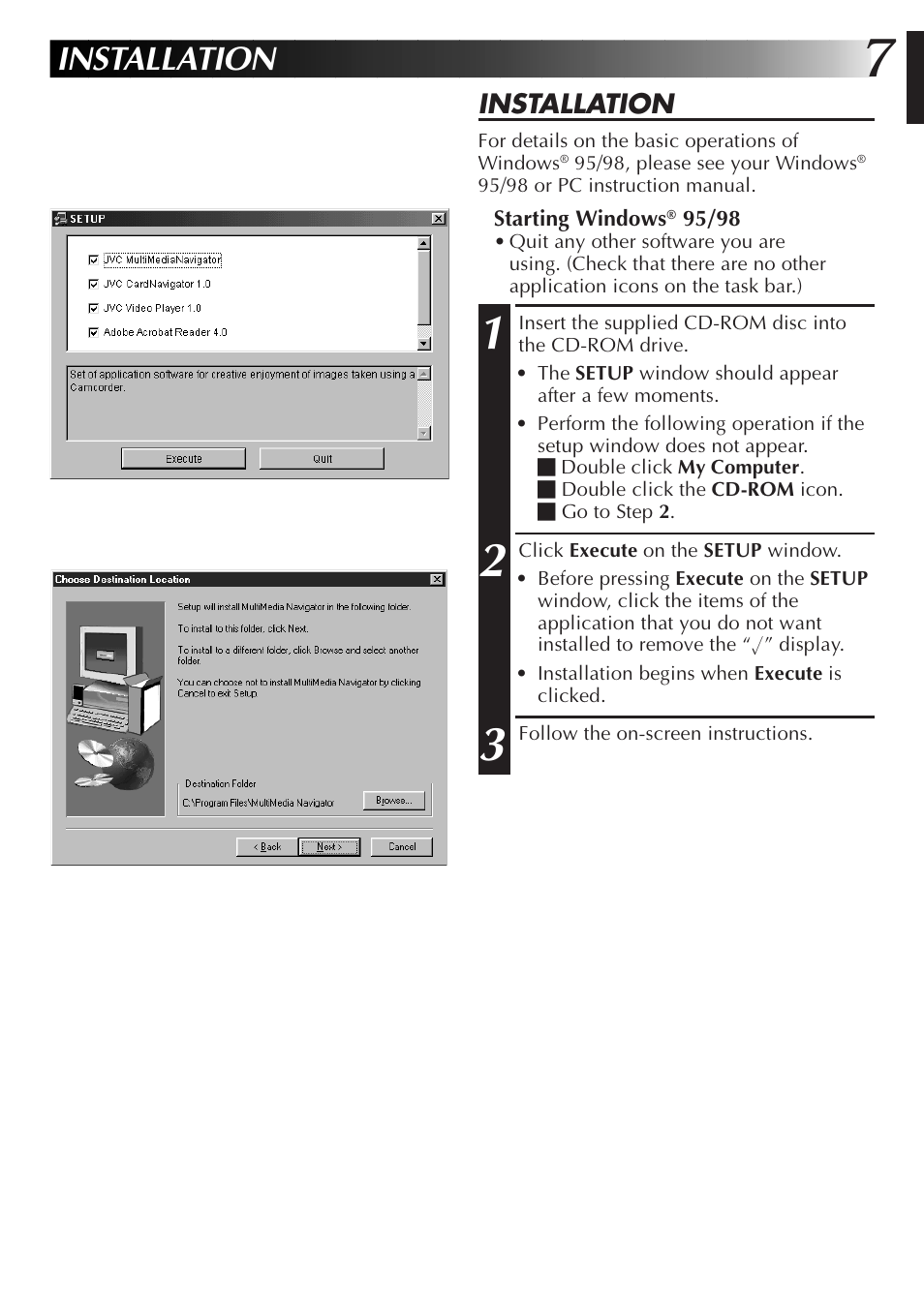 Installation | JVC GR-DVX10 User Manual | Page 7 / 244