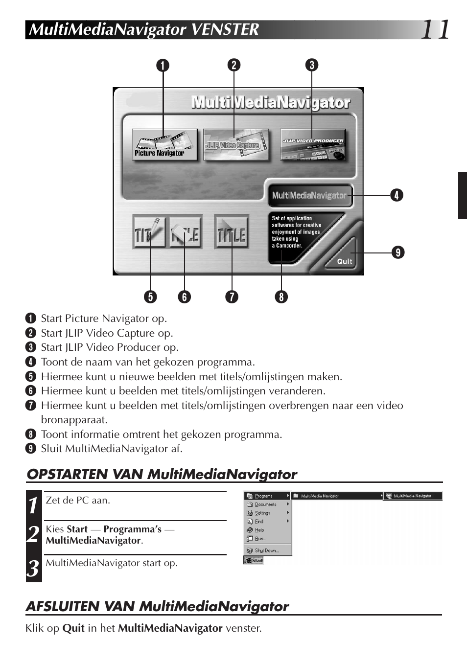 Multimedianavigator venster | JVC GR-DVX10 User Manual | Page 71 / 244