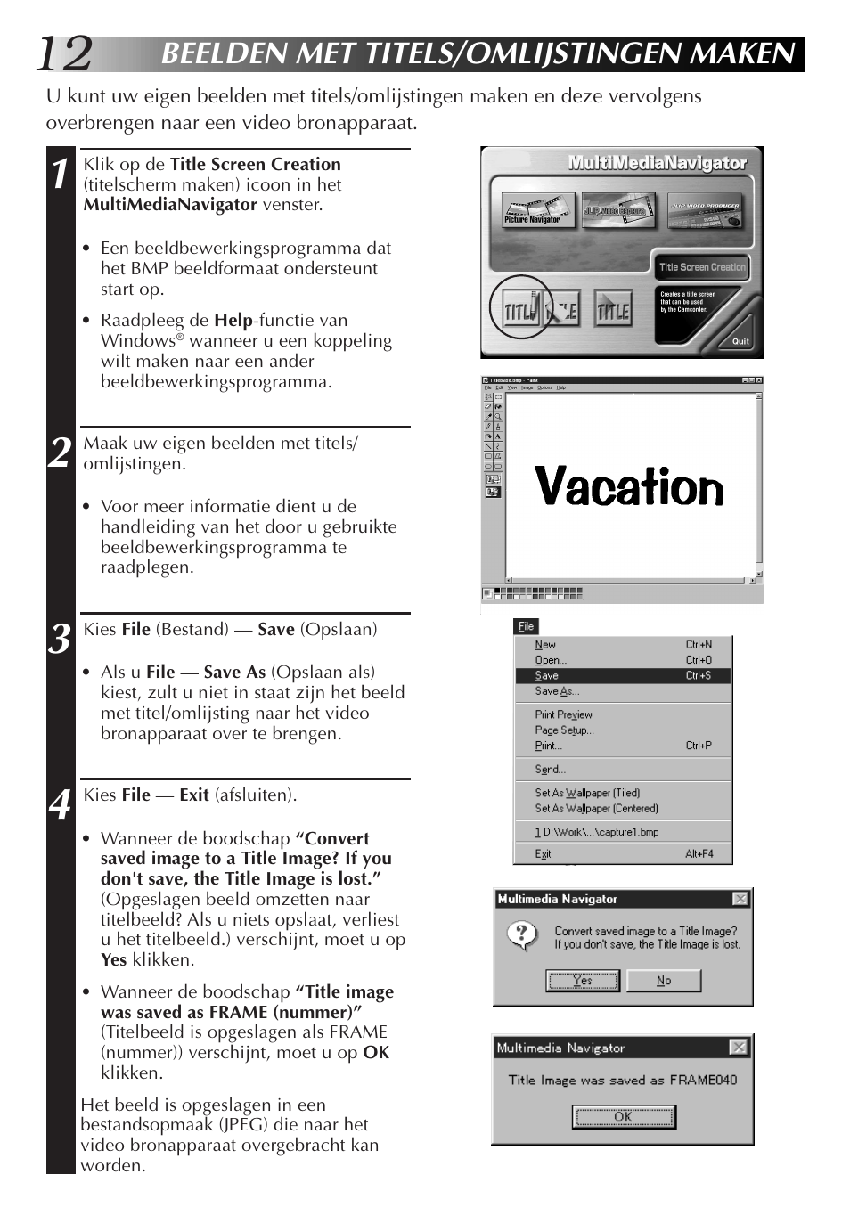 Beelden met titels/omlijstingen maken | JVC GR-DVX10 User Manual | Page 72 / 244