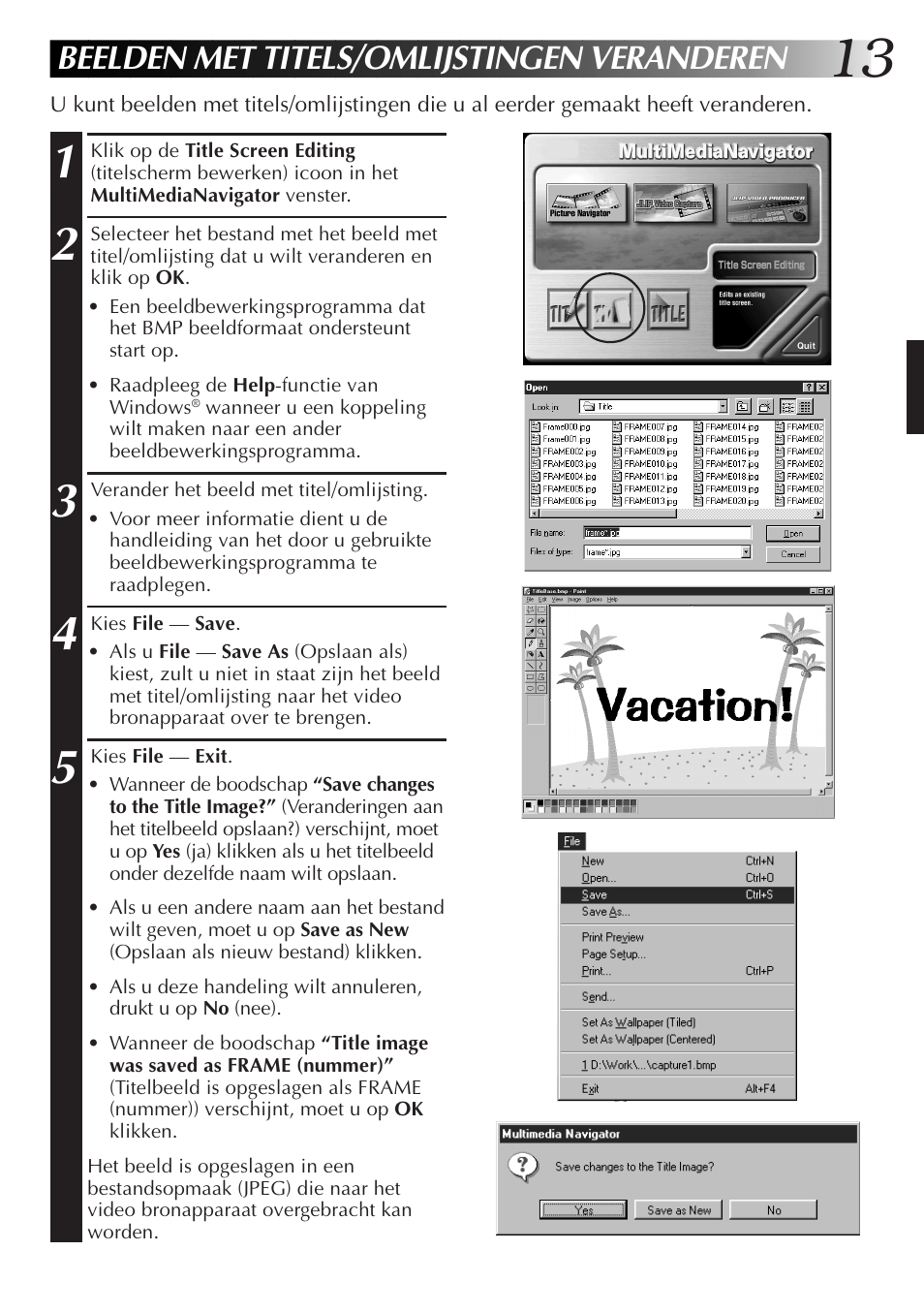 Beelden met titels/omlijstingen veranderen | JVC GR-DVX10 User Manual | Page 73 / 244