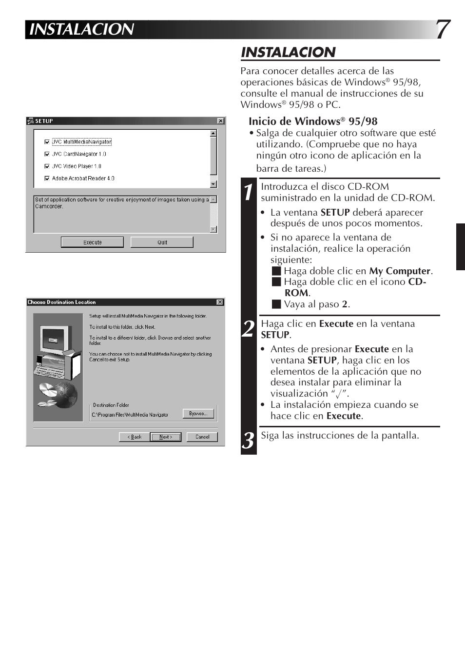 Instalacion | JVC GR-DVX10 User Manual | Page 87 / 244