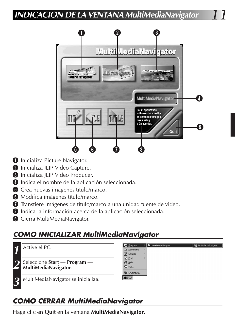 Indicacion de la ventana multimedianavigator | JVC GR-DVX10 User Manual | Page 91 / 244