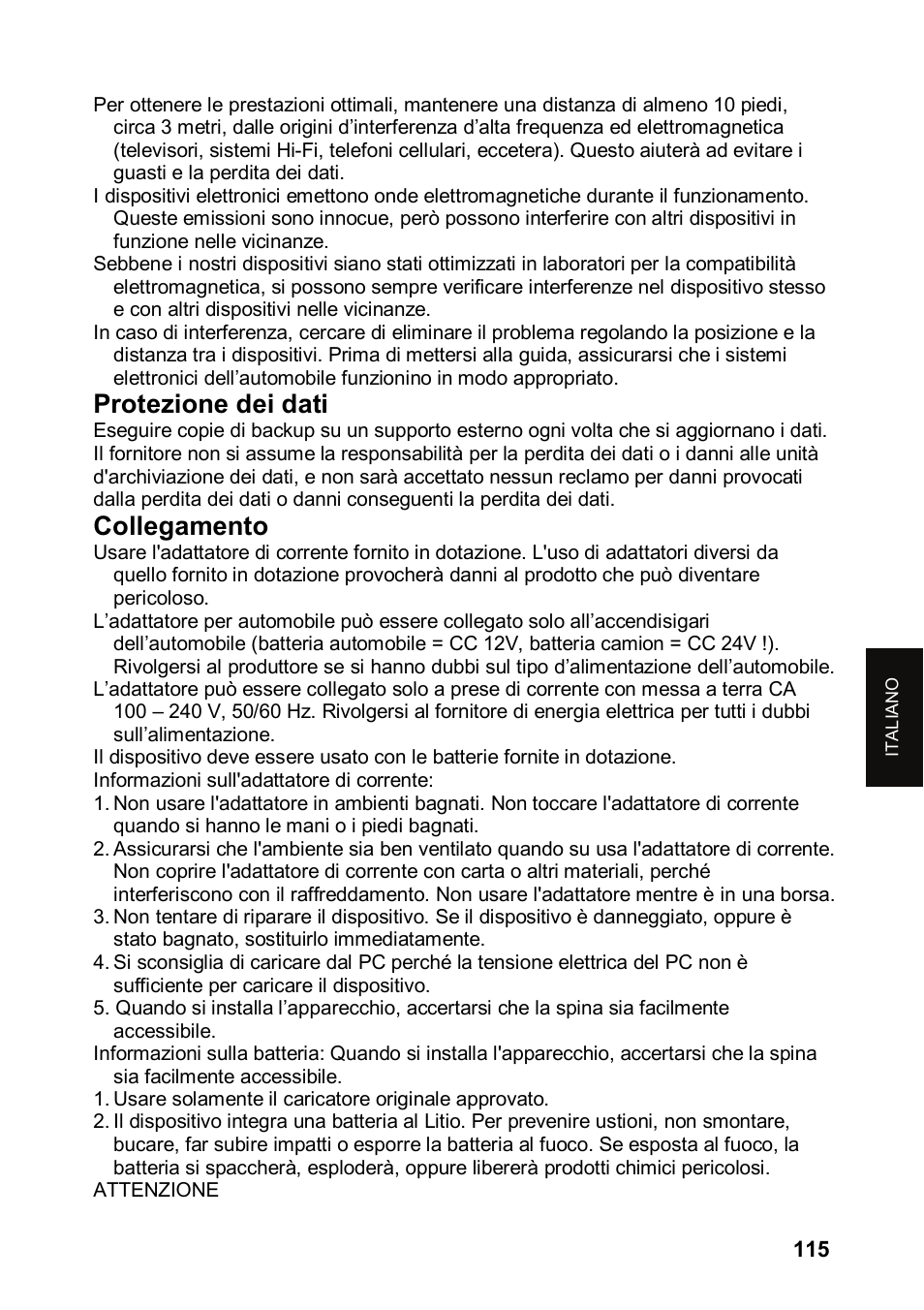 Protezione dei dati, Collegamento | JVC KV-PX501 User Manual | Page 115 / 219