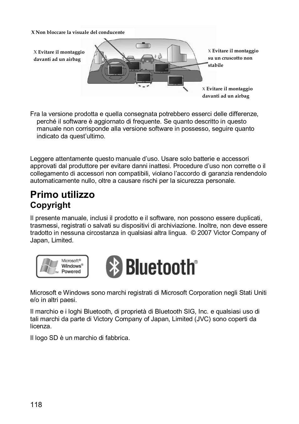 Primo utilizzo, Copyright | JVC KV-PX501 User Manual | Page 118 / 219