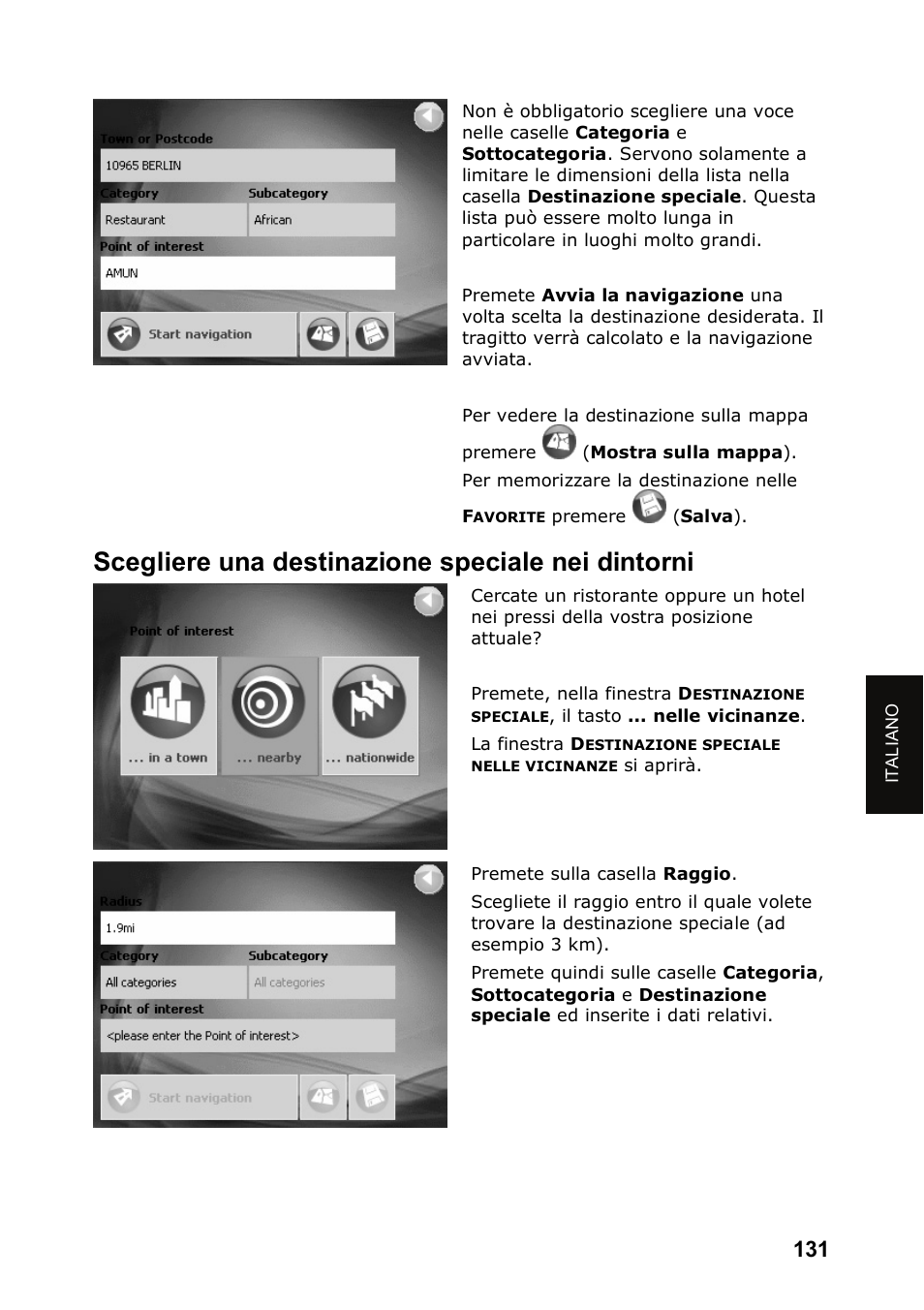 Scegliere una destinazione speciale nei dintorni | JVC KV-PX501 User Manual | Page 131 / 219