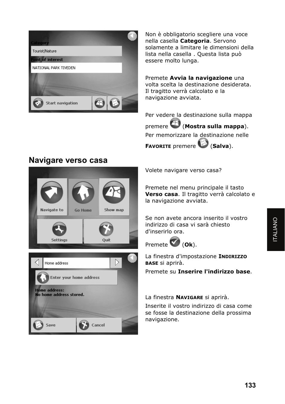 Navigare verso casa | JVC KV-PX501 User Manual | Page 133 / 219