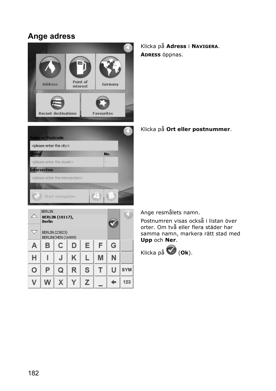 Ange adress | JVC KV-PX501 User Manual | Page 182 / 219