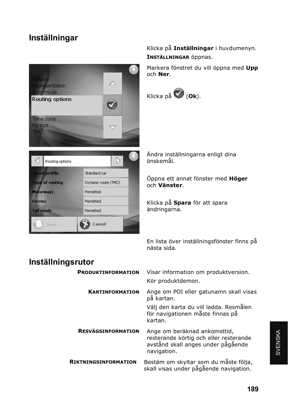 Inställningar, Inställningsrutor | JVC KV-PX501 User Manual | Page 189 / 219