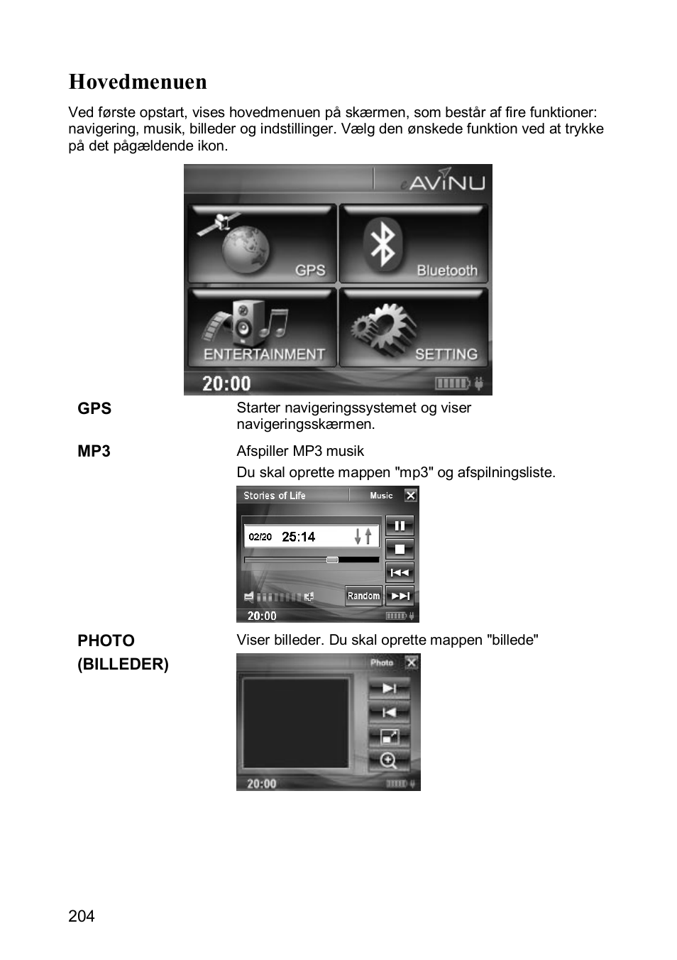 Hovedmenuen | JVC KV-PX501 User Manual | Page 204 / 219