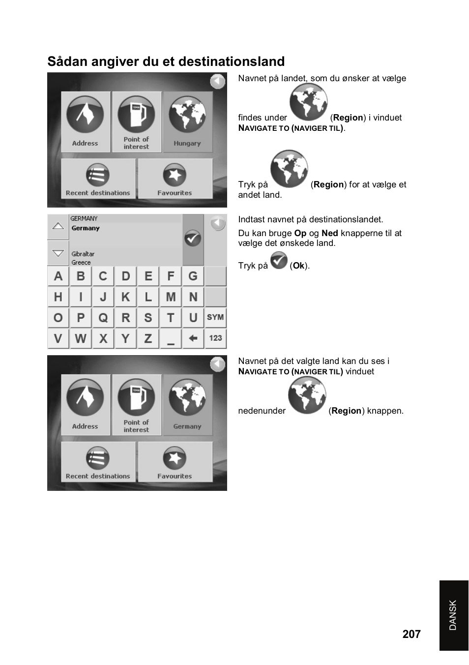 Sådan angiver du et destinationsland | JVC KV-PX501 User Manual | Page 207 / 219