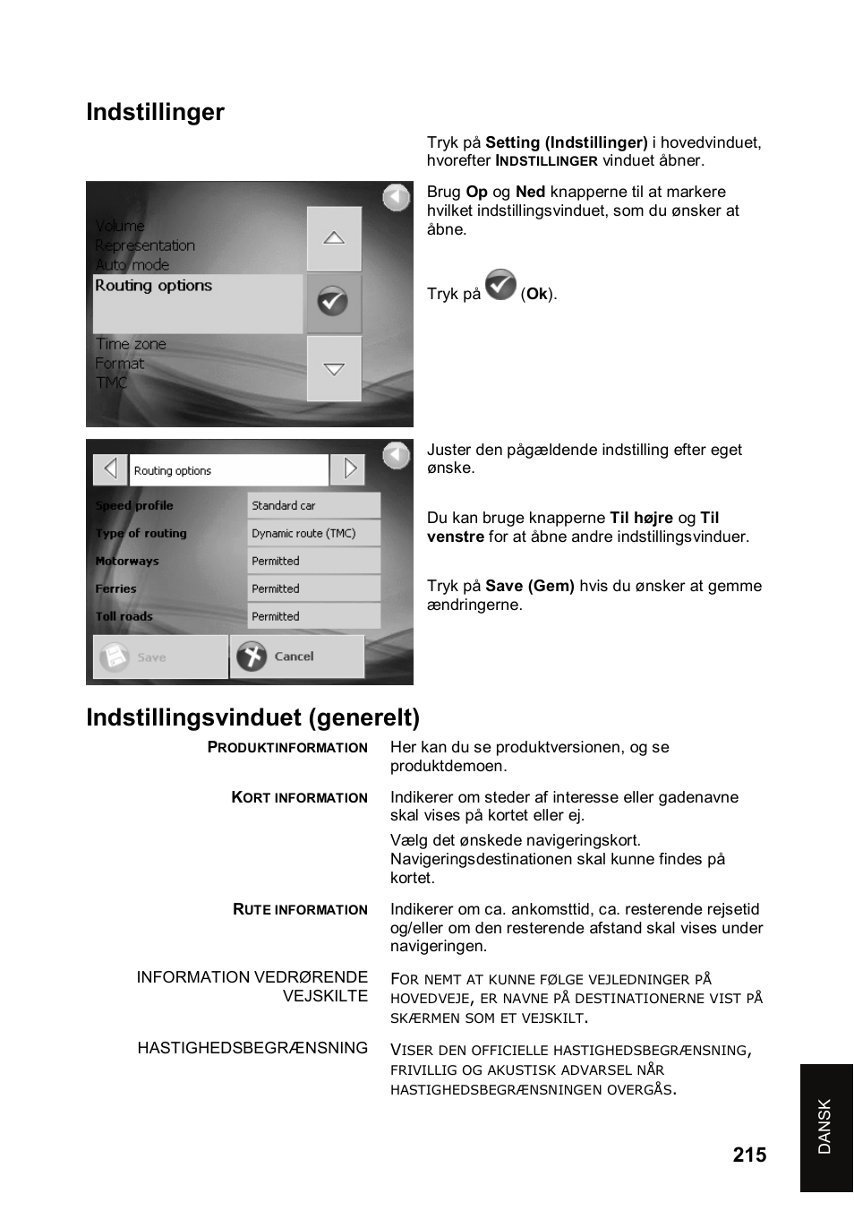 Indstillinger, Indstillingsvinduet (generelt) | JVC KV-PX501 User Manual | Page 215 / 219