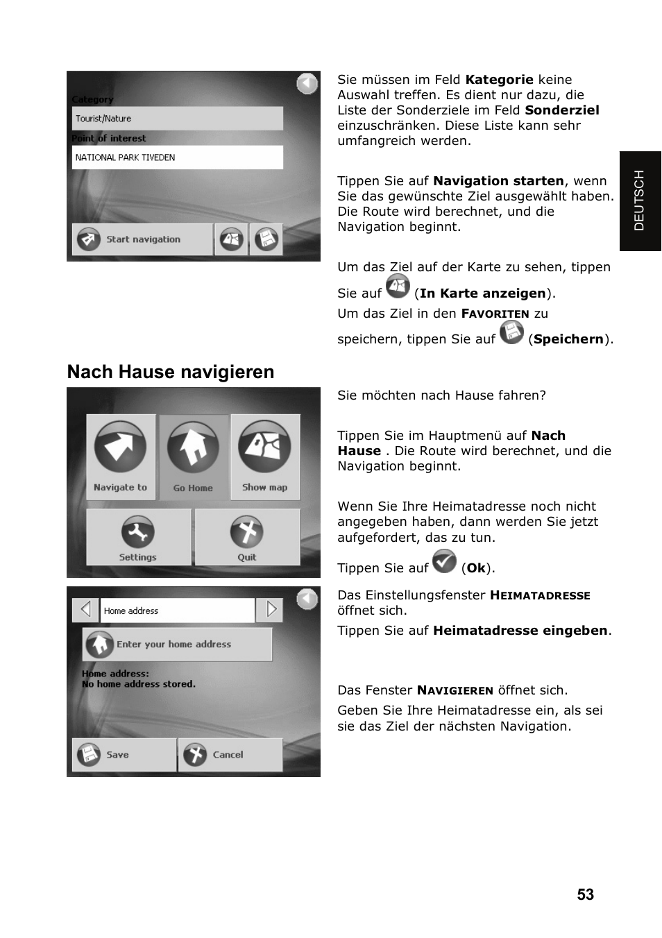 Nach hause navigieren | JVC KV-PX501 User Manual | Page 53 / 219