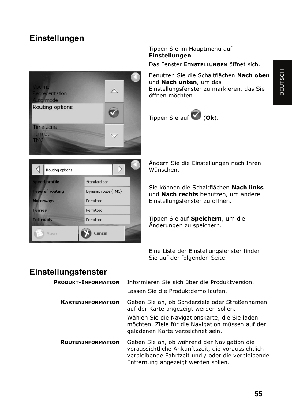 Einstellungen, Einstellungsfenster | JVC KV-PX501 User Manual | Page 55 / 219