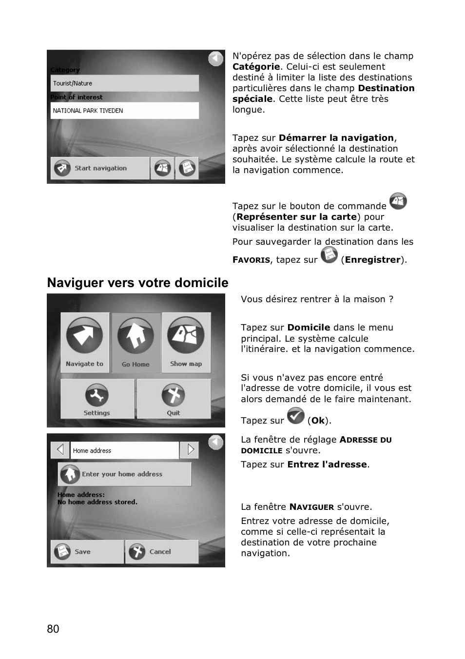 Naviguer vers votre domicile | JVC KV-PX501 User Manual | Page 80 / 219