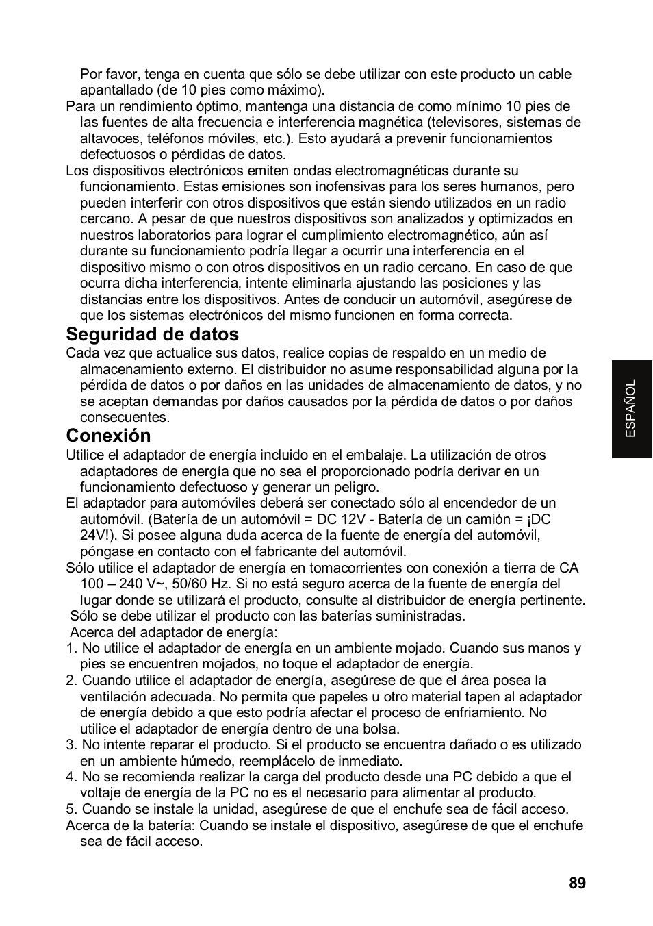 Seguridad de datos, Conexión | JVC KV-PX501 User Manual | Page 89 / 219