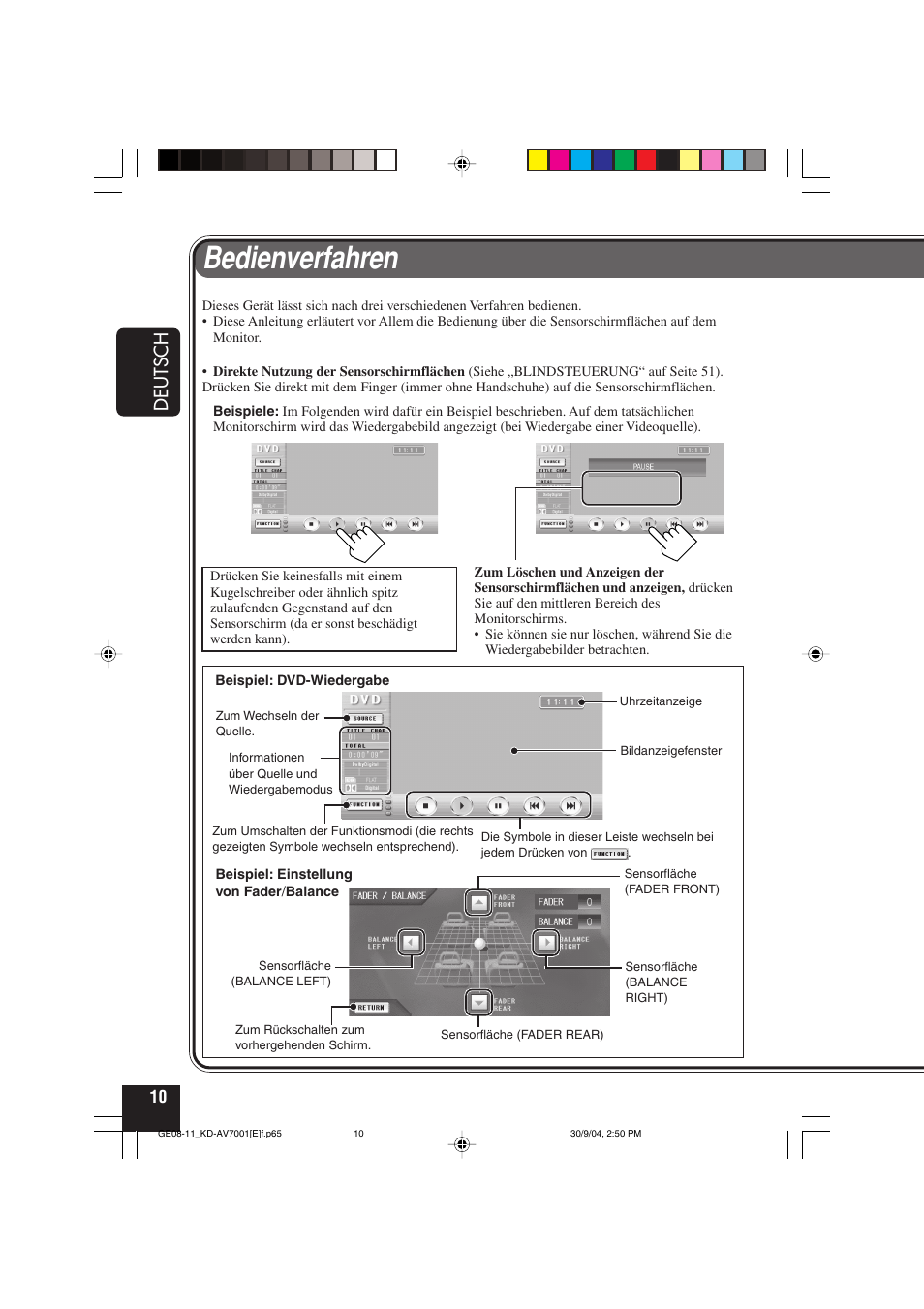 Bedienverfahren, Deutsch | JVC KD-AV7001 User Manual | Page 100 / 363