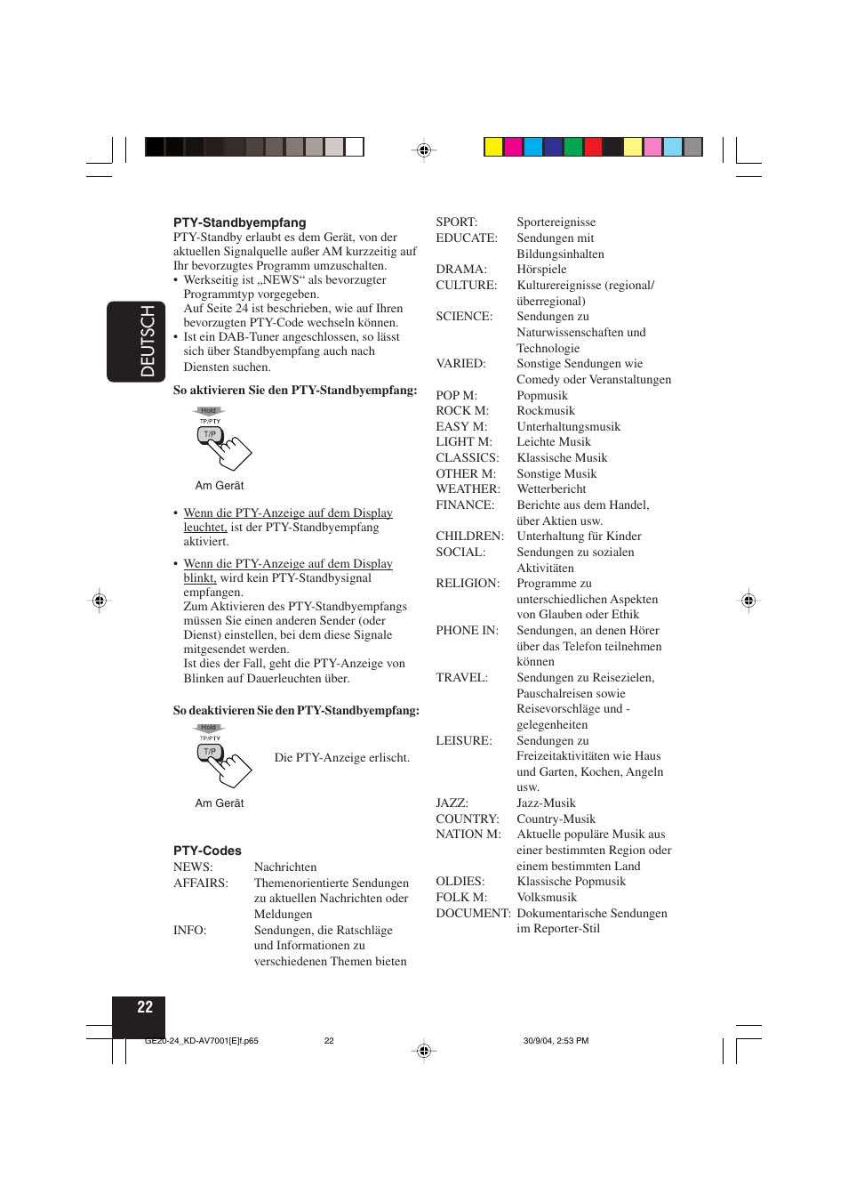 Deutsch | JVC KD-AV7001 User Manual | Page 112 / 363