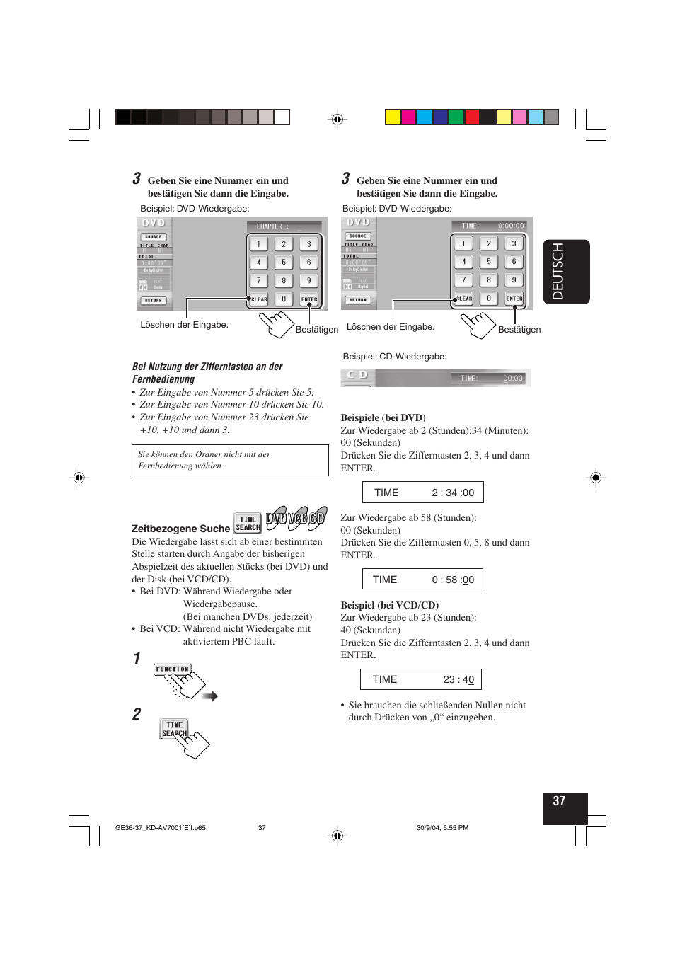 Deutsch | JVC KD-AV7001 User Manual | Page 127 / 363