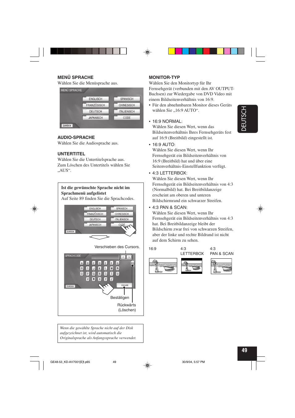 Deutsch | JVC KD-AV7001 User Manual | Page 139 / 363