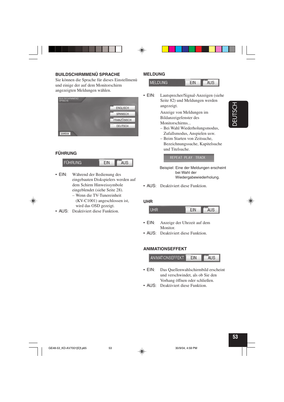 Deutsch | JVC KD-AV7001 User Manual | Page 143 / 363