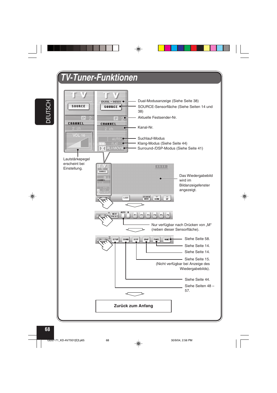 Tv-tuner-funktionen, Deutsch | JVC KD-AV7001 User Manual | Page 158 / 363
