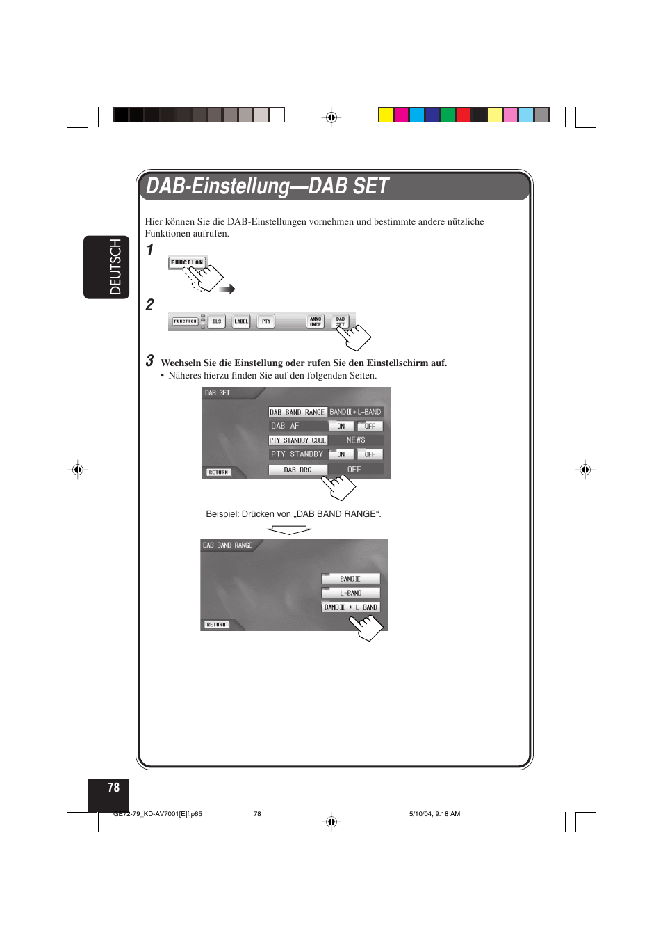 Dab-einstellung—dab set | JVC KD-AV7001 User Manual | Page 168 / 363