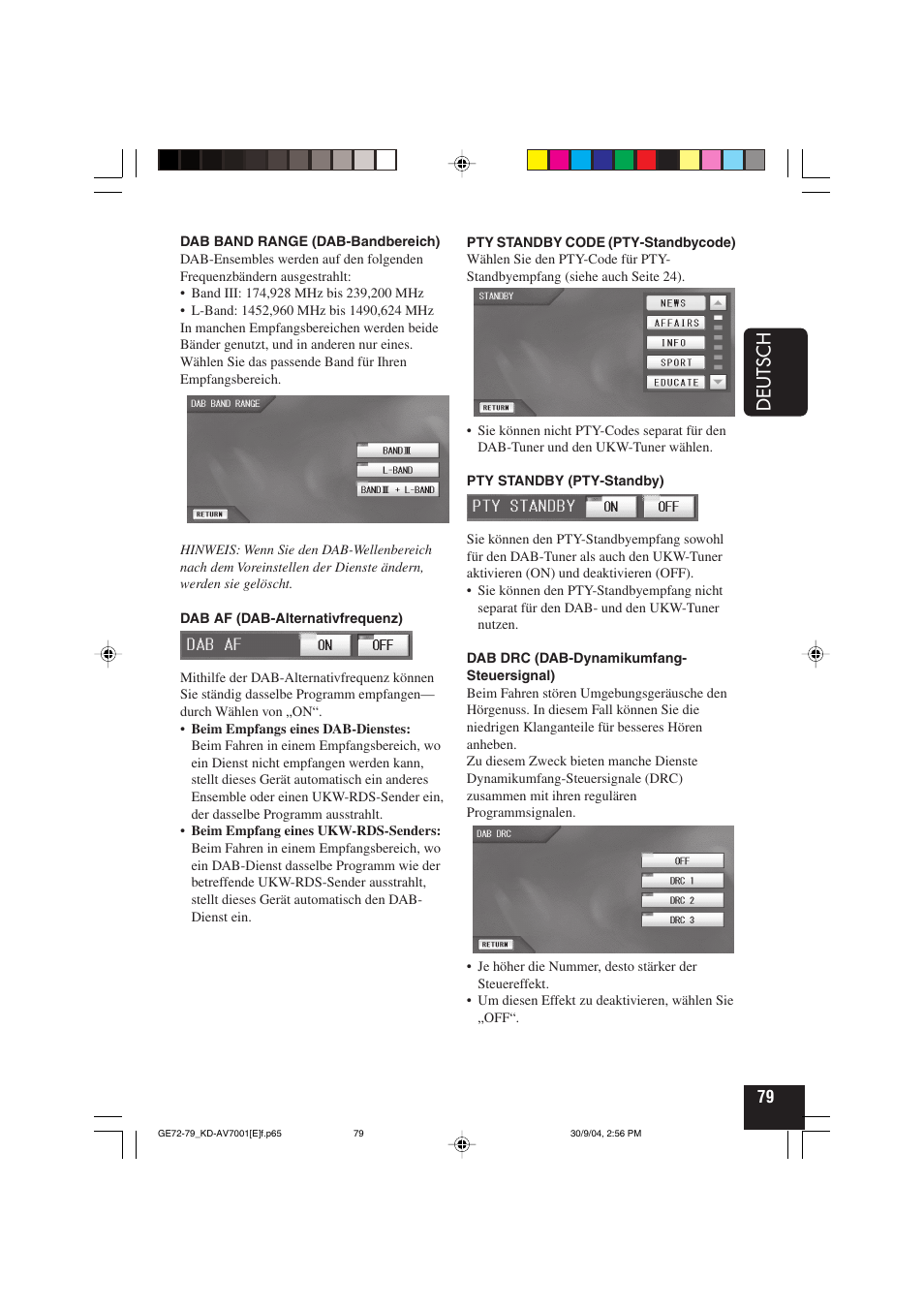 Deutsch | JVC KD-AV7001 User Manual | Page 169 / 363