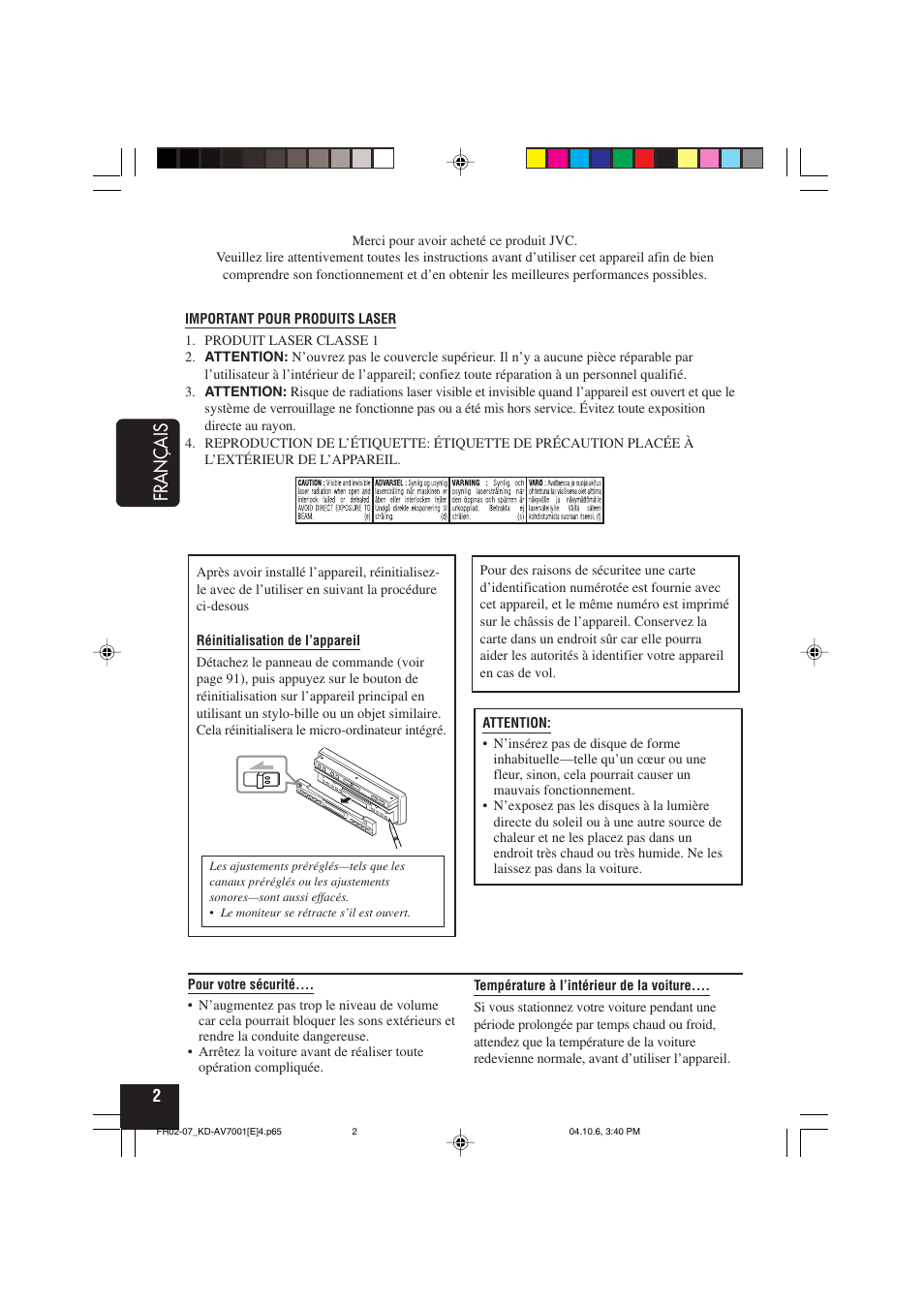 Français | JVC KD-AV7001 User Manual | Page 182 / 363