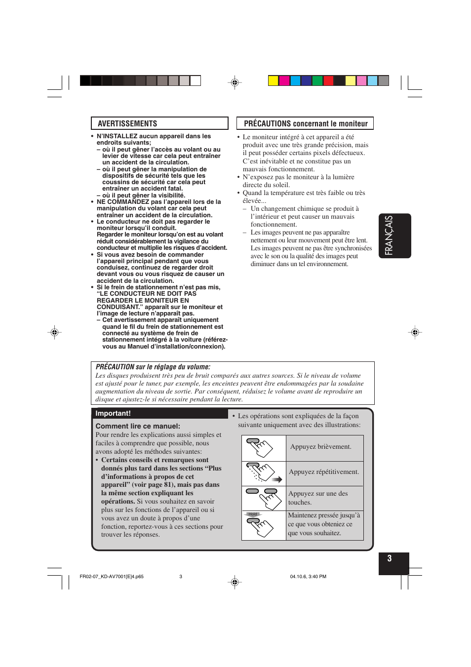 Français | JVC KD-AV7001 User Manual | Page 183 / 363