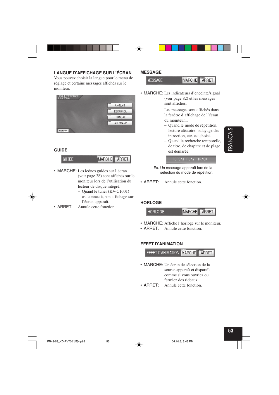 Français | JVC KD-AV7001 User Manual | Page 233 / 363