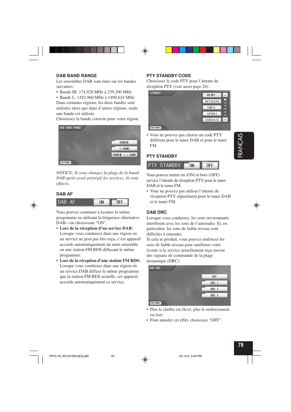 Français | JVC KD-AV7001 User Manual | Page 259 / 363