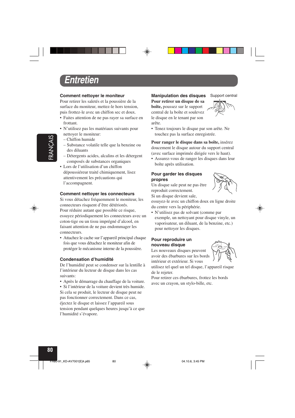 Entretien, Français | JVC KD-AV7001 User Manual | Page 260 / 363
