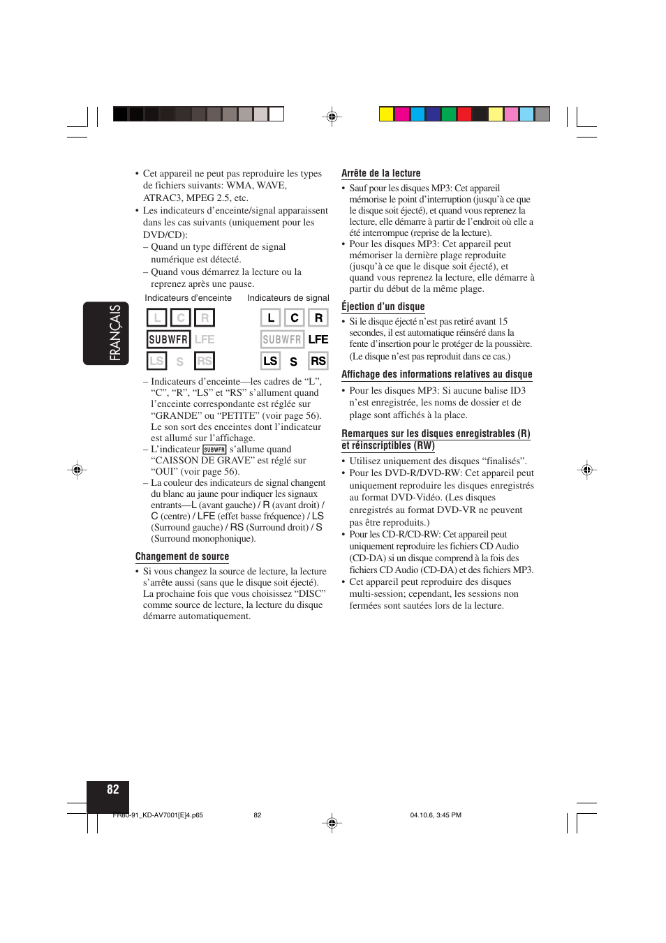 Français | JVC KD-AV7001 User Manual | Page 262 / 363