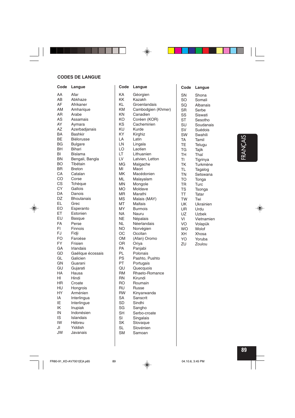 Français | JVC KD-AV7001 User Manual | Page 269 / 363