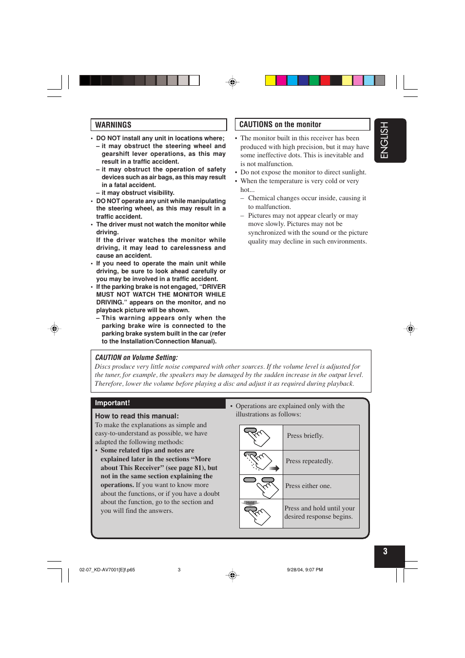 English | JVC KD-AV7001 User Manual | Page 3 / 363