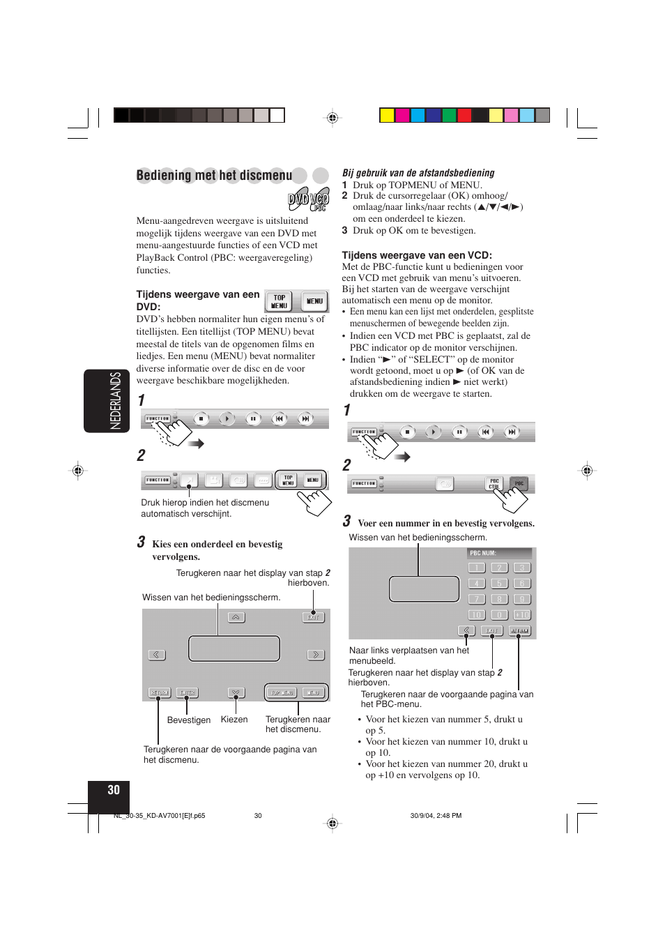 Nederlands, Bediening met het discmenu | JVC KD-AV7001 User Manual | Page 300 / 363