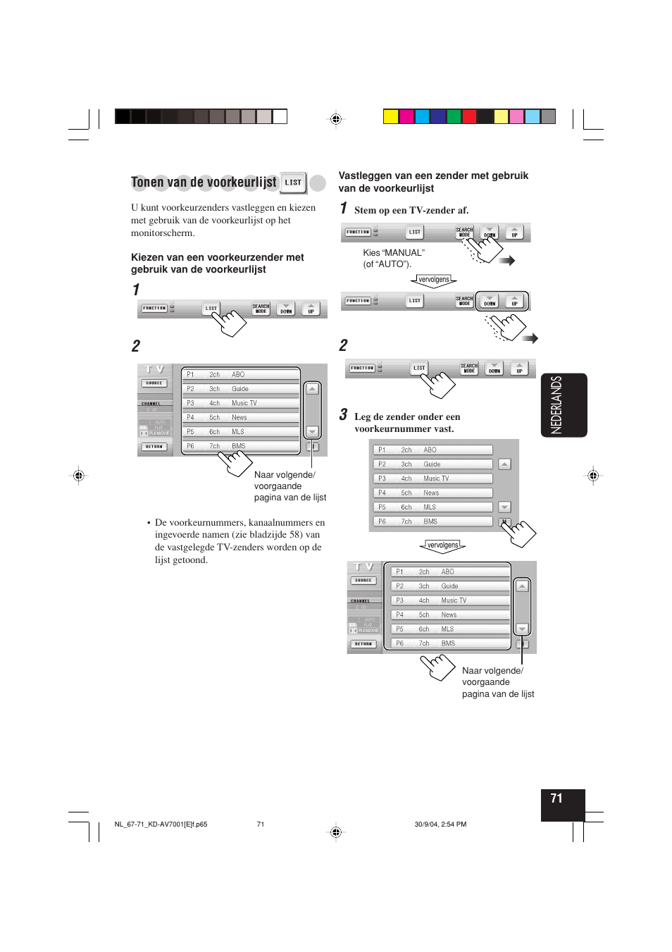 Nederlands, Tonen van de voorkeurlijst | JVC KD-AV7001 User Manual | Page 341 / 363