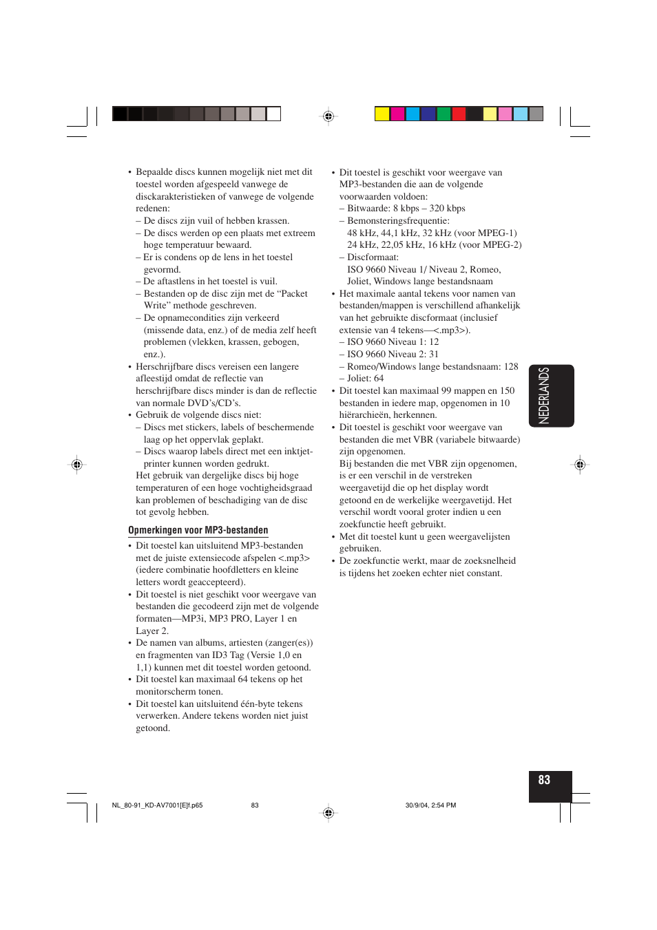 Nederlands | JVC KD-AV7001 User Manual | Page 353 / 363