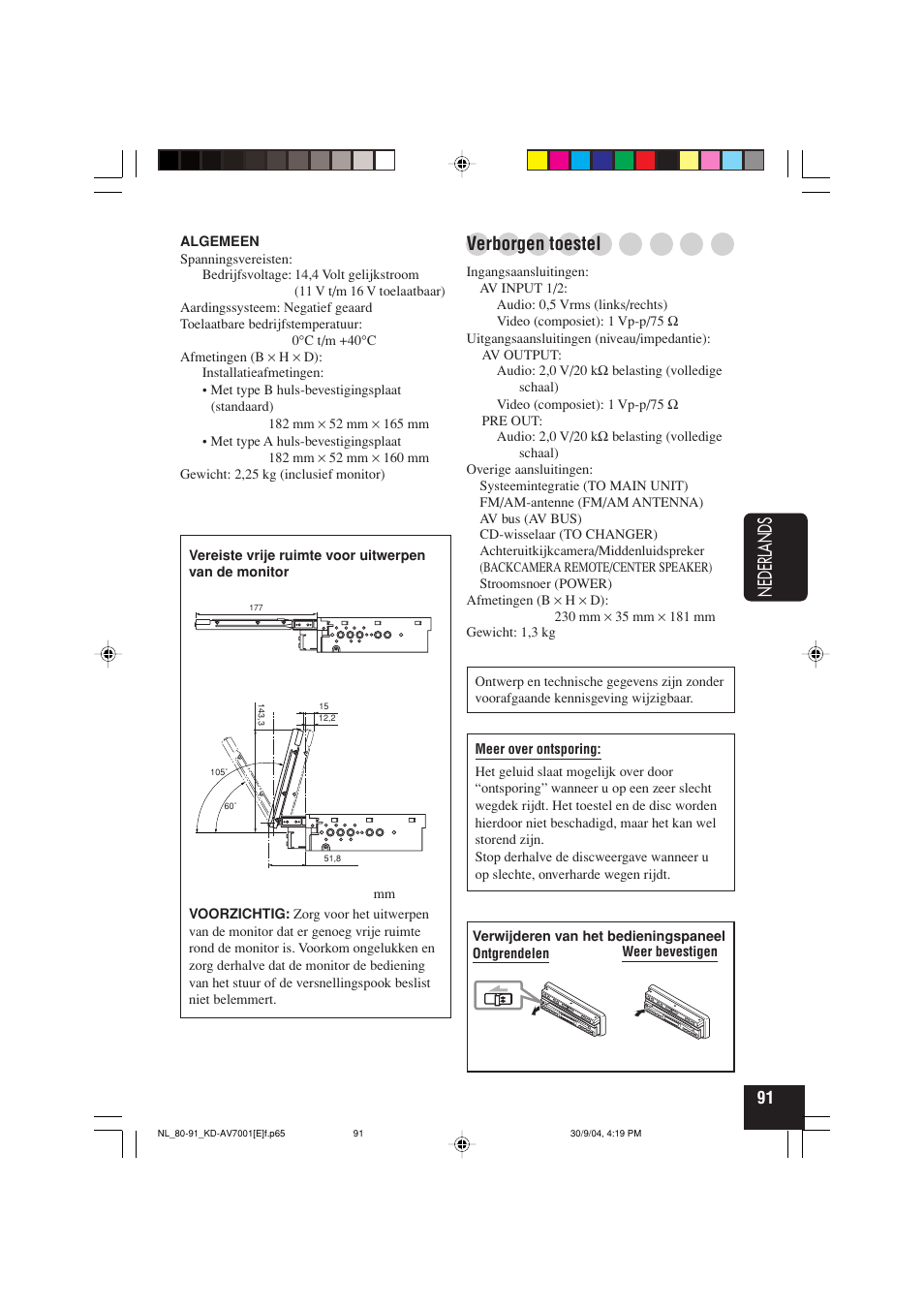 Nederlands, Verborgen toestel | JVC KD-AV7001 User Manual | Page 361 / 363