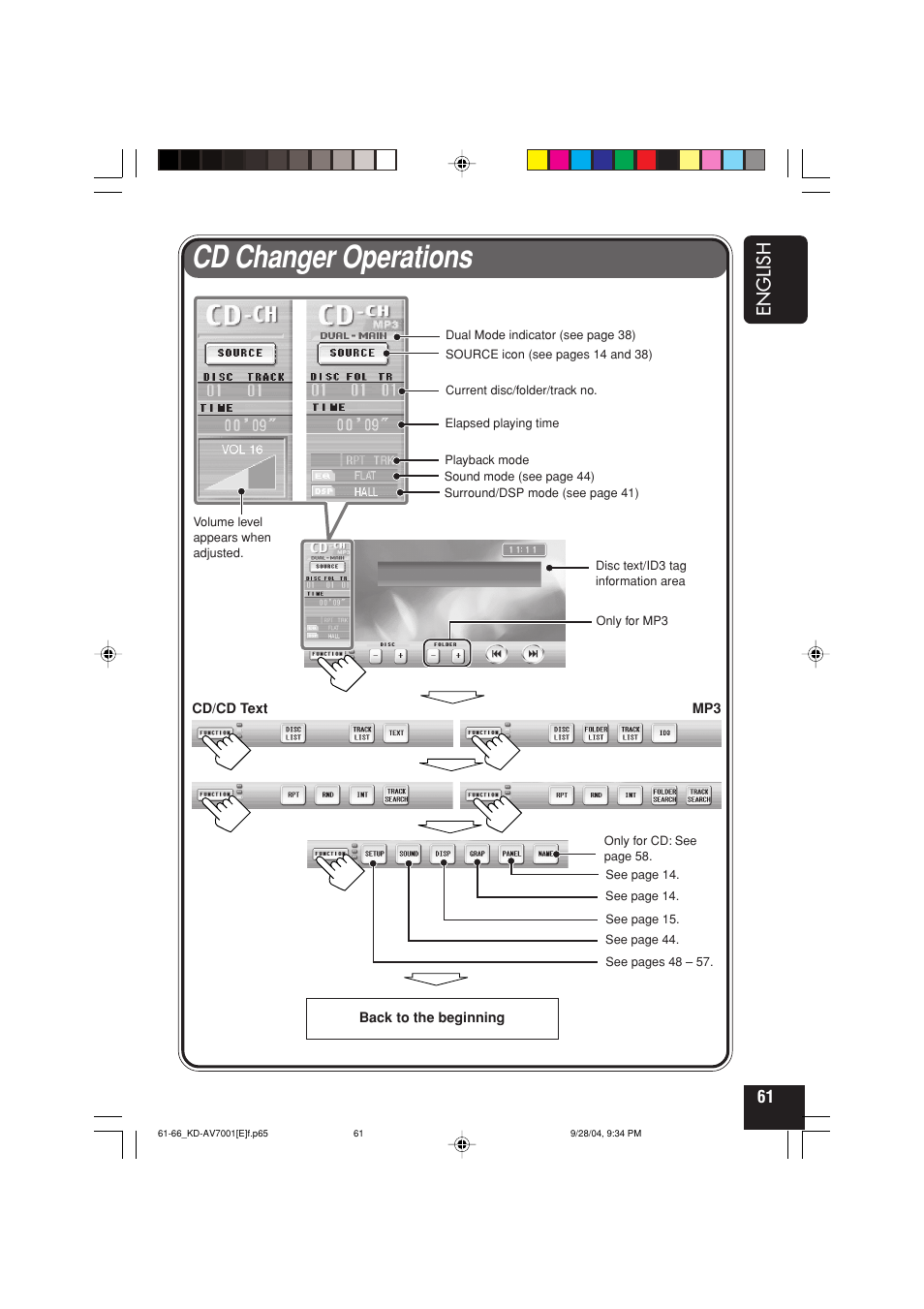 Cd changer operations, English | JVC KD-AV7001 User Manual | Page 61 / 363