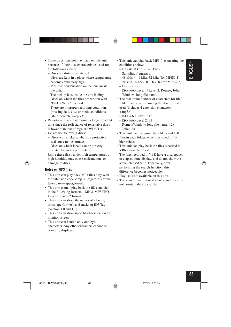 English | JVC KD-AV7001 User Manual | Page 83 / 363