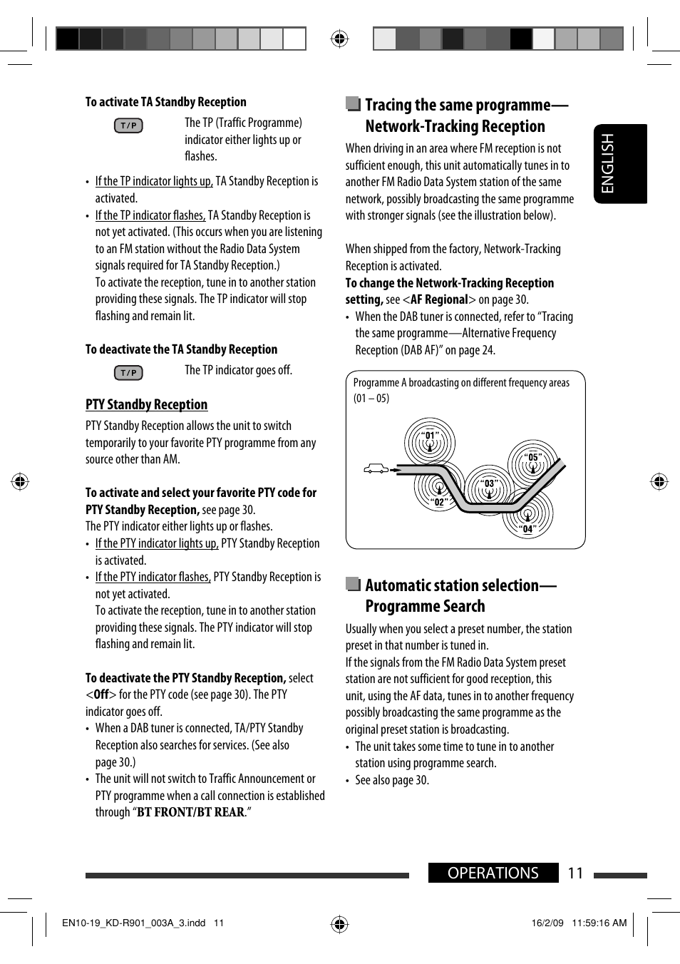 Automatic station selection— programme search, English 11 operations | JVC KD-R901 User Manual | Page 11 / 185