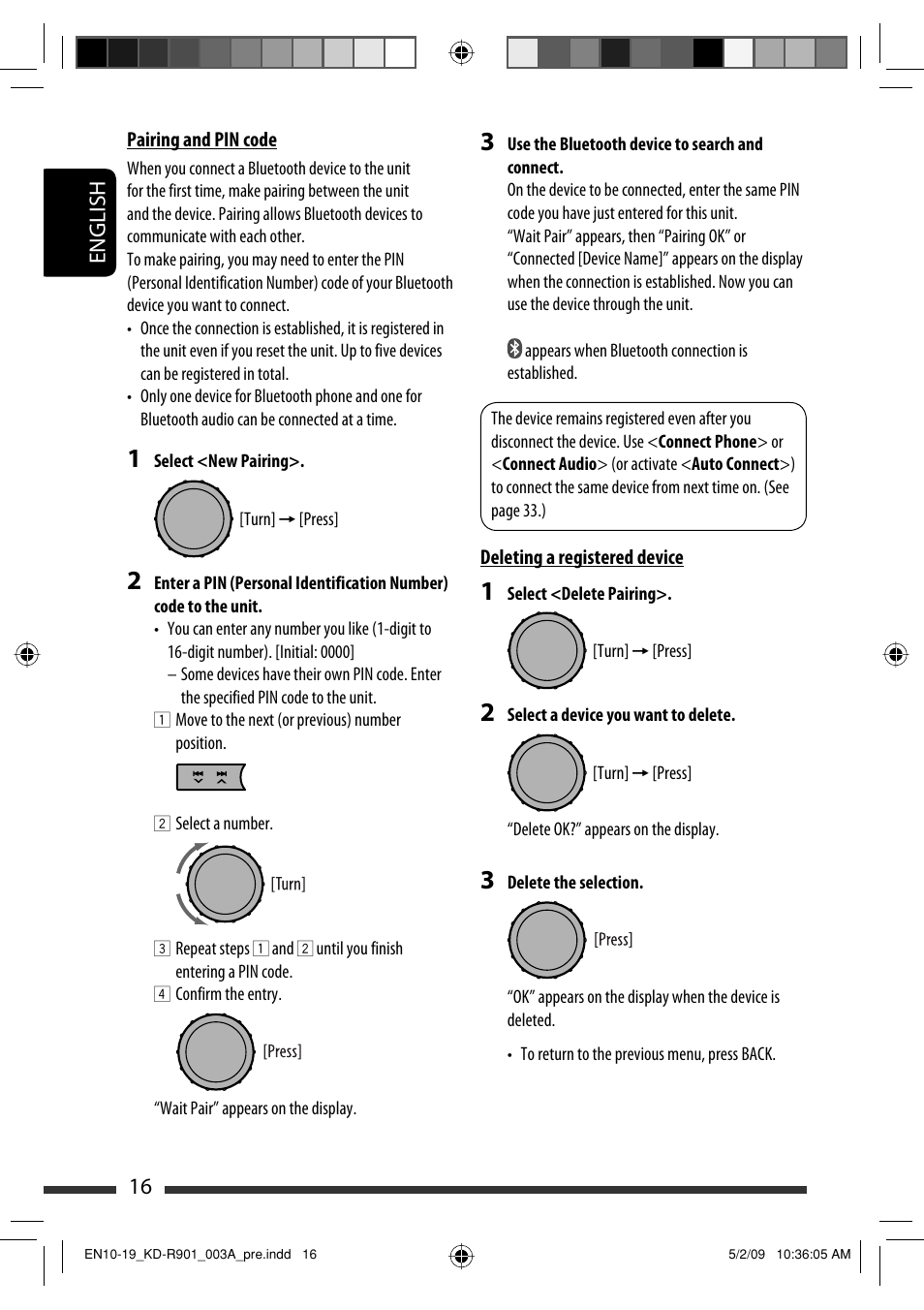 English 16 | JVC KD-R901 User Manual | Page 16 / 185