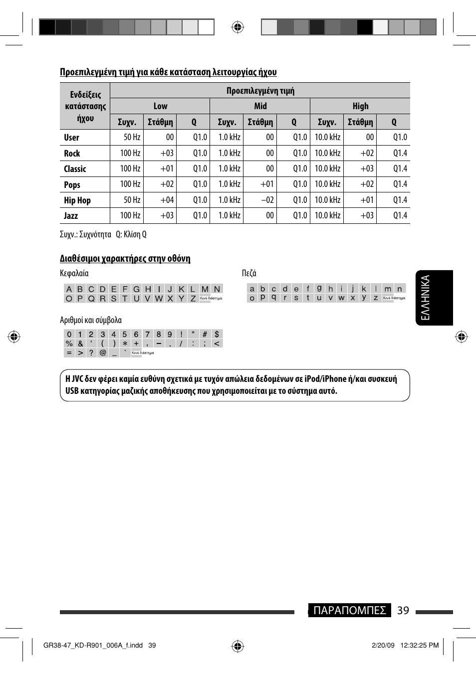 39 παραπομπεσ eλλhnika | JVC KD-R901 User Manual | Page 177 / 185