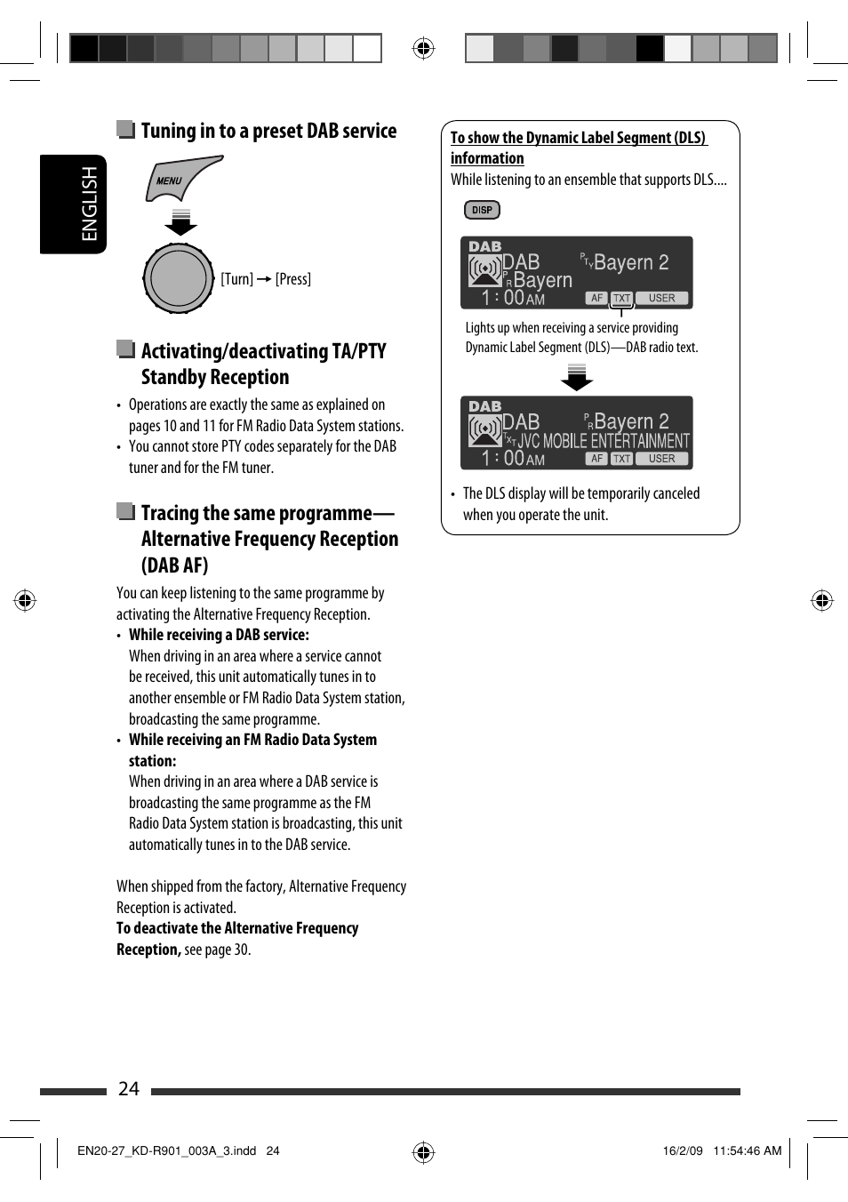 English 24 | JVC KD-R901 User Manual | Page 24 / 185