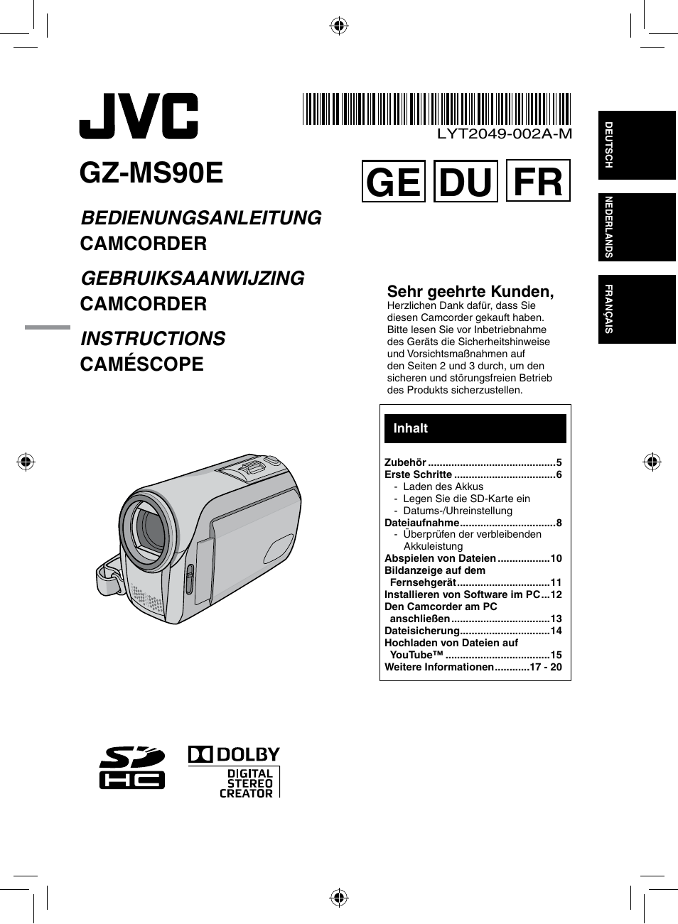 JVC GZ-MS90 User Manual | 60 pages