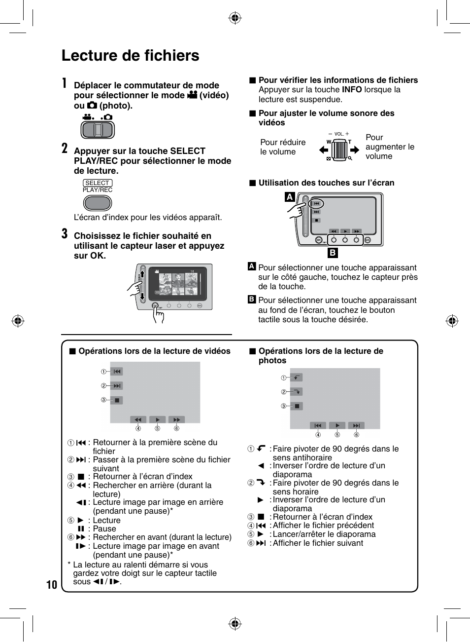 Lecture de fichiers | JVC GZ-MS90 User Manual | Page 50 / 60