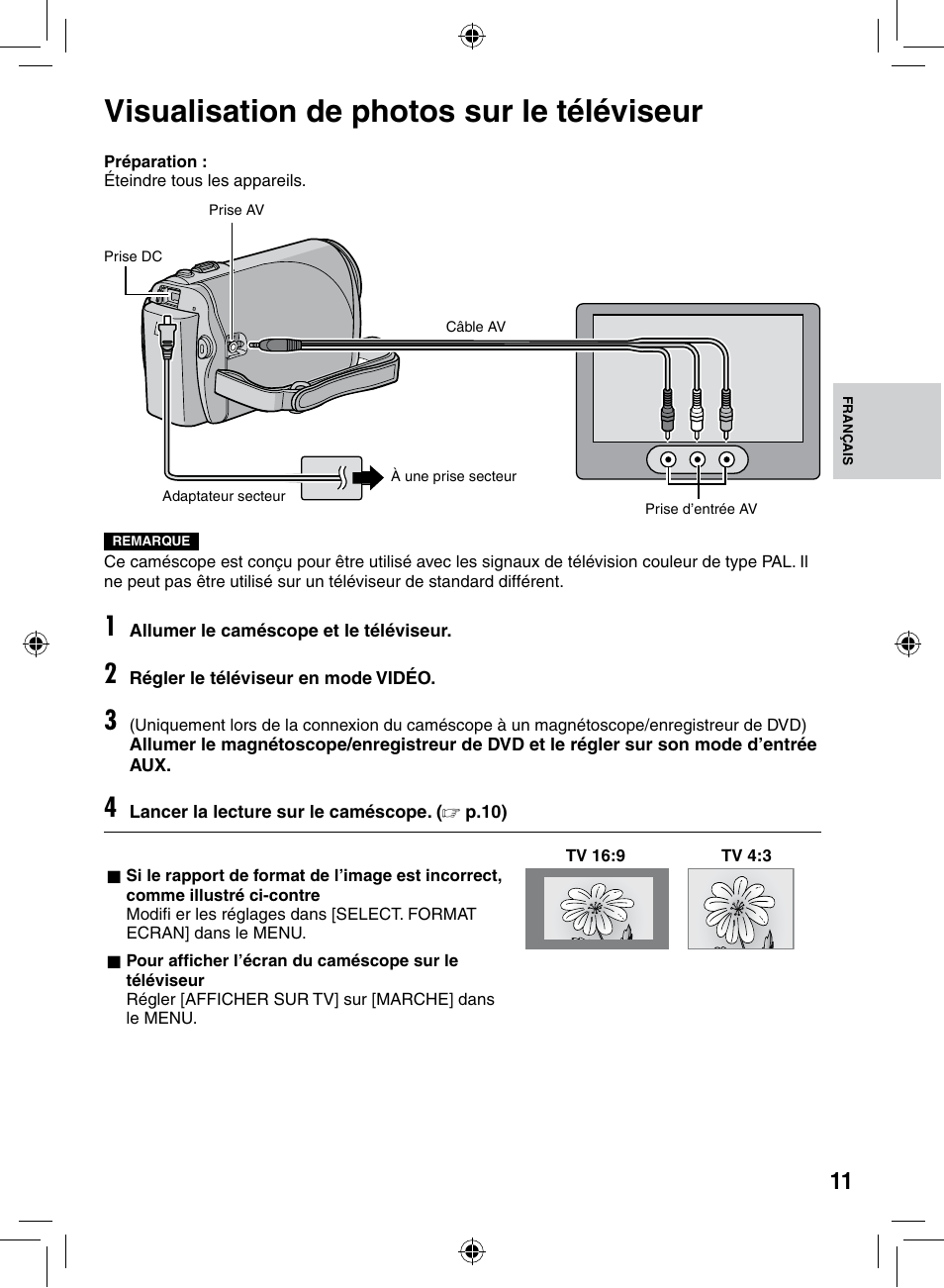 Visualisation de photos sur le téléviseur, Visualisation de photos sur le, Téléviseur | JVC GZ-MS90 User Manual | Page 51 / 60