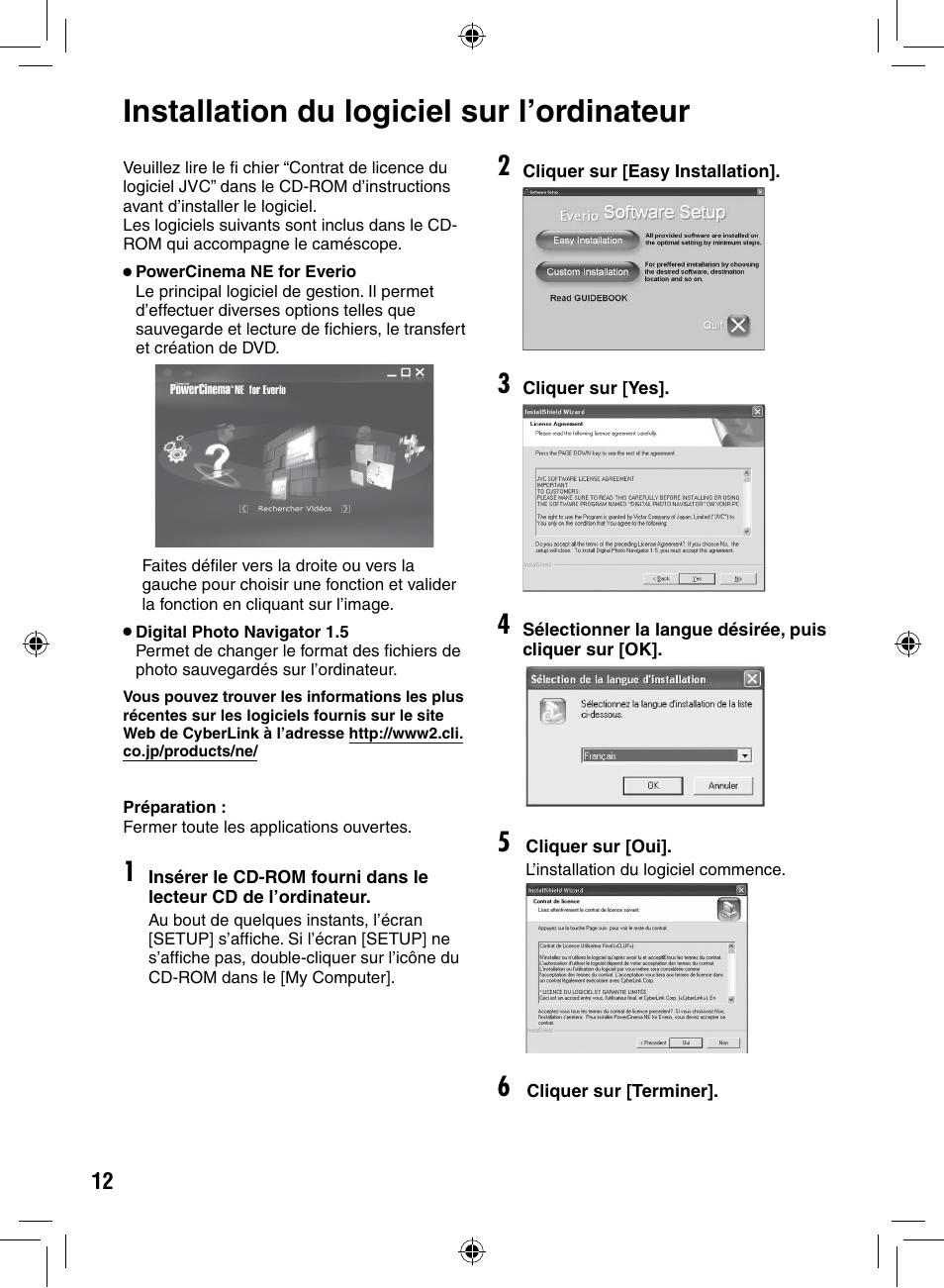 Installation du logiciel sur l’ordinateur | JVC GZ-MS90 User Manual | Page 52 / 60