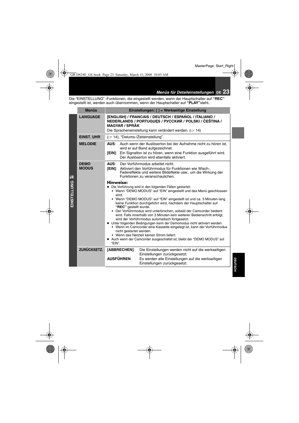 JVC GR-D824 User Manual | Page 23 / 120